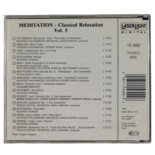 Meditation Classical Relaxation Music CD 1991 Delta Music Pre-Owned