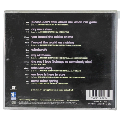 Ella Fitzgerald Love Letters From Ella CD 2010 Concord Jazz - Pre-Owned