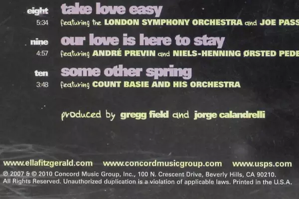 Ella Fitzgerald Love Letters From Ella CD 2010 Concord Jazz - Pre-Owned