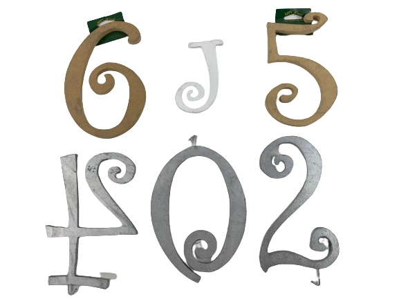 Lot of Wooden Curly Q Wall Letters Home Decor Entryway Signs by MPI Wood
