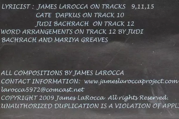 James Larocca Project CD "The Never Ending" 2009 Pre-owned Music Album