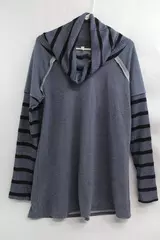 Mai Soli Women's L Large Slate Blue Ribbed Turtleneck Sweater - Pre-owned