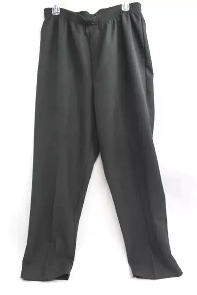 Sasson Women's Black Slacks Pants Size 34 Elastic Waist Good Pre-Owned Condition