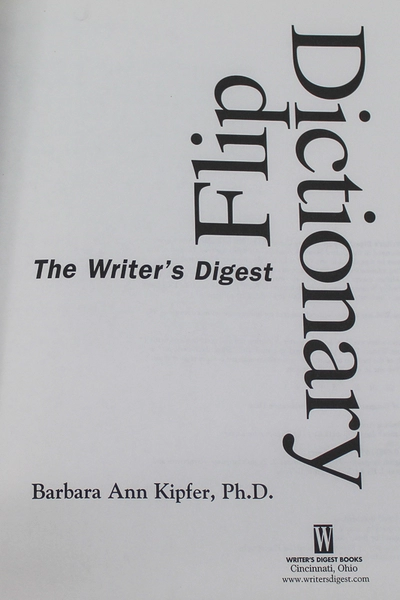 Writers Digest Flip Dictionary by Barbara Ann Kipfer 2001 Hardcover Pre-owned