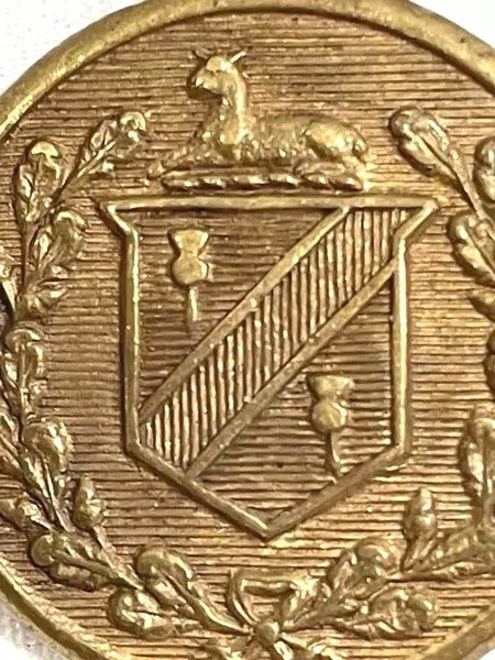 Vintage J.R. Gaunt Brass Military Uniform Shank Button 30mm Size 48L