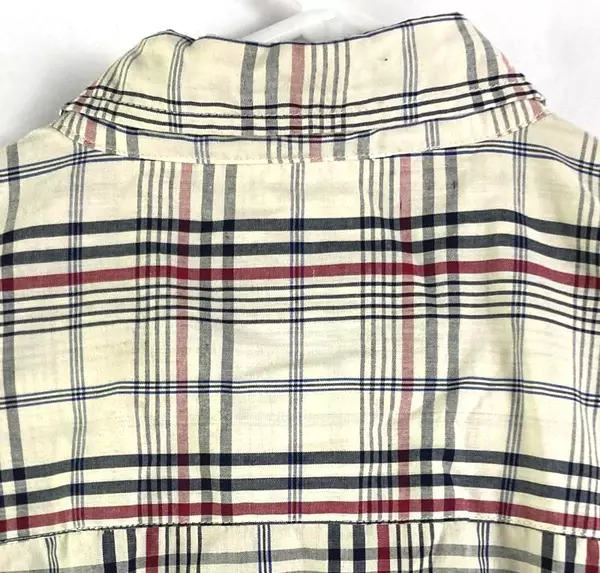 Key Men's Short Sleeve Plaid Shirt LR Red Black Tan - Pre-Owned Casual Wear