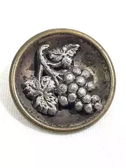 Vintage Brass Grape Cluster Shank Button 36L 23mm Collectible Sewing Button