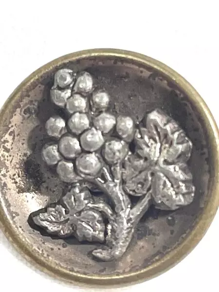 Vintage Brass Grape Cluster Shank Button 36L 23mm Collectible Sewing Button
