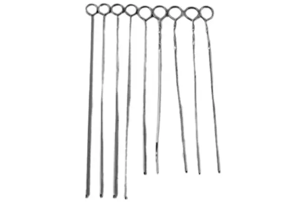 Lot of 9 Metal Skewers 10" to 12" for Kebab BBQ Fondue Pre-owned