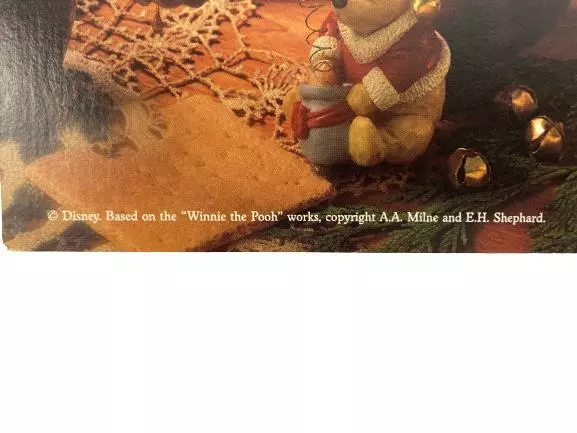 Vintage Disney Winnie the Pooh Christmas Postcard A.A. Milne 6" Collectible