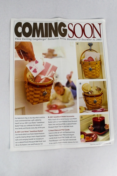 Lot of 8 Longaberger Paper Collectibles & Basket Care Instructions