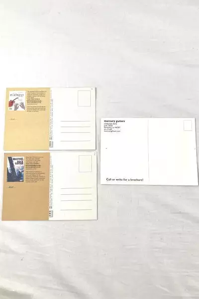 Lot of 3 Vintage Mercury Guitars Postcards - Unused Collectors' Item