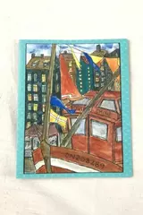 Multicolor Greeting Card Honfleur France 2023 Turquoise City Landscape