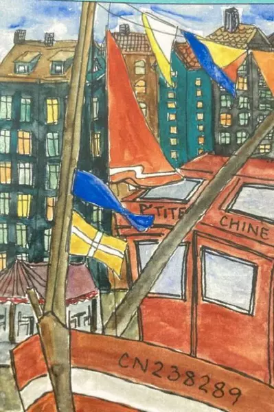 Multicolor Greeting Card Honfleur France 2023 Turquoise City Landscape