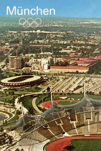 Vintage Munich Olympic Stadium Postcard 6"x4" Good Condition Collectible
