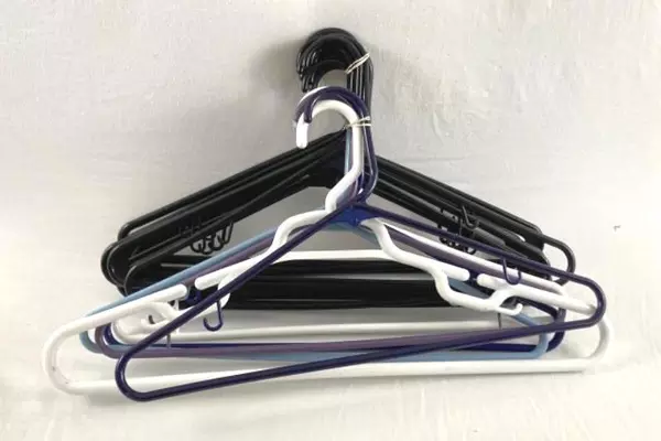 Lot of 17 Plastic Hangers for Shirts & Pants Black Blue White Pre-Owned
