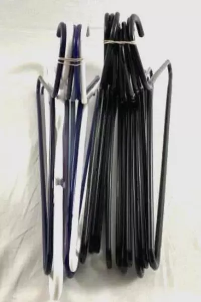 Lot of 17 Plastic Hangers for Shirts & Pants Black Blue White Pre-Owned