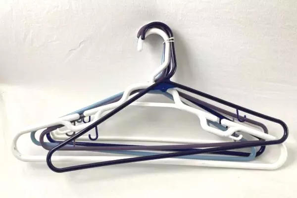 Lot of 17 Plastic Hangers for Shirts & Pants Black Blue White Pre-Owned