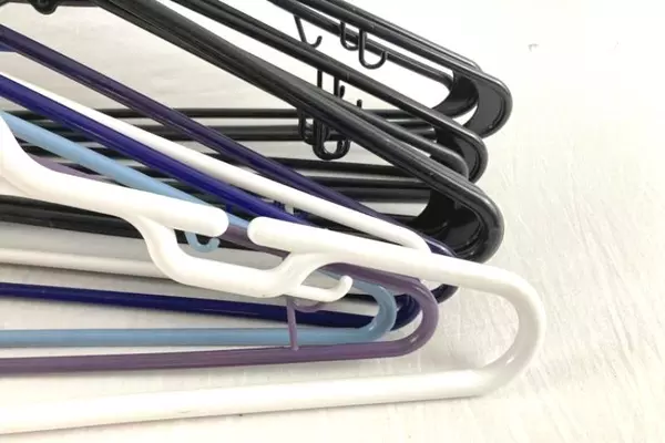 Lot of 17 Plastic Hangers for Shirts & Pants Black Blue White Pre-Owned