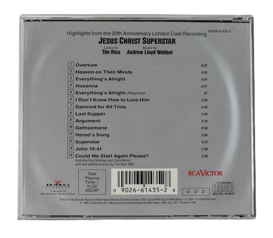 Highlights From Jesus Christ Superstar CD 1992 First Night Records - Pre-Owned