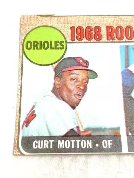 Vtg Topps 1968 Orioles Rookie Stars Mis-Cut Card Curt Motton Roger Nelson
