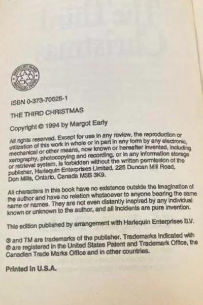 Vintage Margot Early The Third Christmas Paperback 1994 Harlequin Book