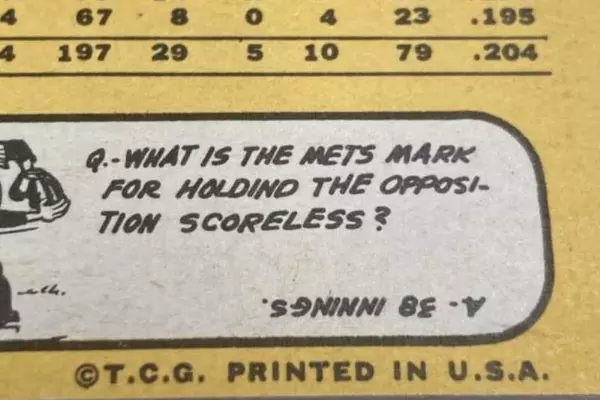 Vintage 1968 Topps Jerry Grote Mis-Cut Baseball Card New York Mets #582