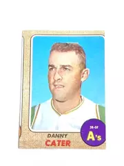 1968 Topps Danny Cater Mis-Cut Baseball Card #535 Oakland A's 3B OF Good Cond
