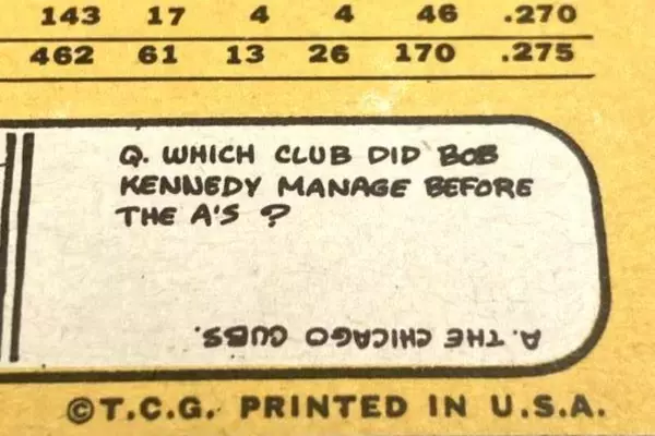 1968 Topps Danny Cater Mis-Cut Baseball Card #535 Oakland A's 3B OF Good Cond