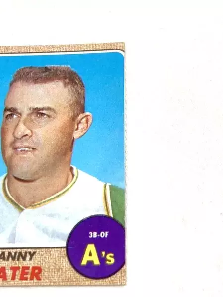 1968 Topps Danny Cater Mis-Cut Baseball Card #535 Oakland A's 3B OF Good Cond