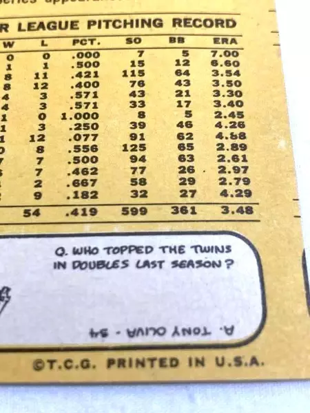 Vintage 1968 Topps 7th Series Baseball Card Miscut Bob Miller Pitcher Twins