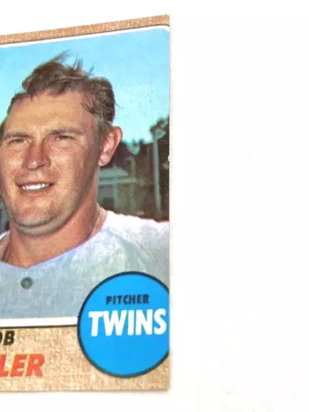 Vintage 1968 Topps 7th Series Baseball Card Miscut Bob Miller Pitcher Twins