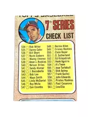 Vintage 1968 Topps 7th Series Baseball Card Miscut #518 Checklist 534-598