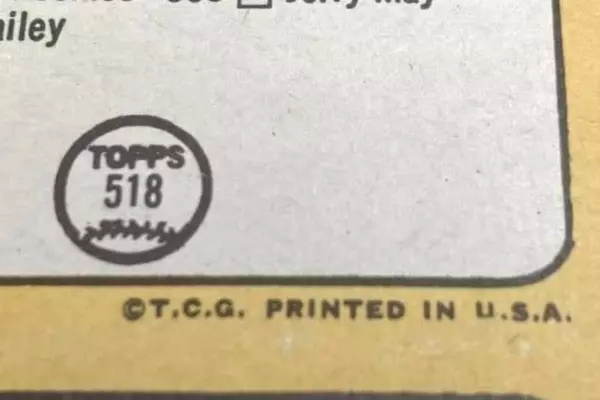 Vintage 1968 Topps 7th Series Baseball Card Miscut #518 Checklist 534-598