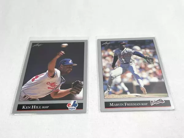 Lot of 2 Vintage 1992 Leaf Baseball Cards: Freeman & Hill RHPs