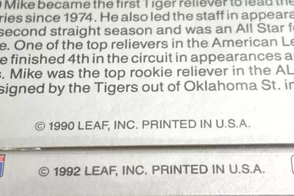 Lot of 2 Vintage 1990-1992 Mike Henneman Tigers Baseball Cards