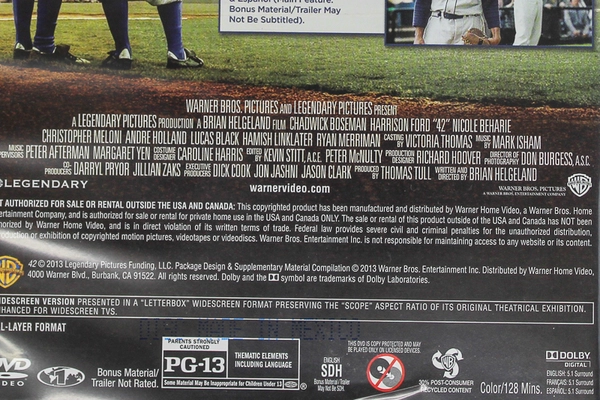 The Jackie Robinson Story DVD Widescreen 2013 PG-13 Pre-Owned Untested