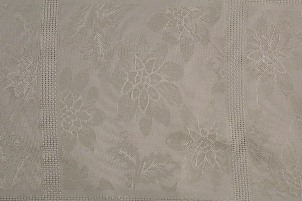 Gold Floral Sateen Oval Tablecloth Cover Textured Home Dining Room Decor 57x56in
