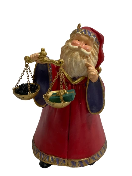 2003 Hallmark Keepsake Ornament The Decision Santa Gift or Coal QXG8569