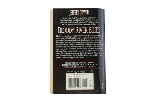 Bloody River Blues by Jeffery Deaver - 1993 Paperback Novel, Pre-Owned
