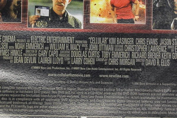 Cellular DVD Chris Evans New Line Platinum Series PG-13 Pre-Owned As Is