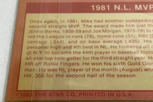 Lot of 3 Vintage Mike Schmidt 1980s Baseball Cards N.L. MVP Series