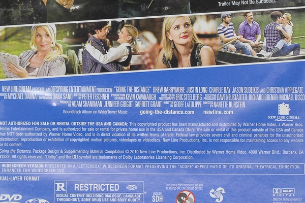 Going The Distance DVD Drew Barrymore Justin Long Romantic Comedy 2010