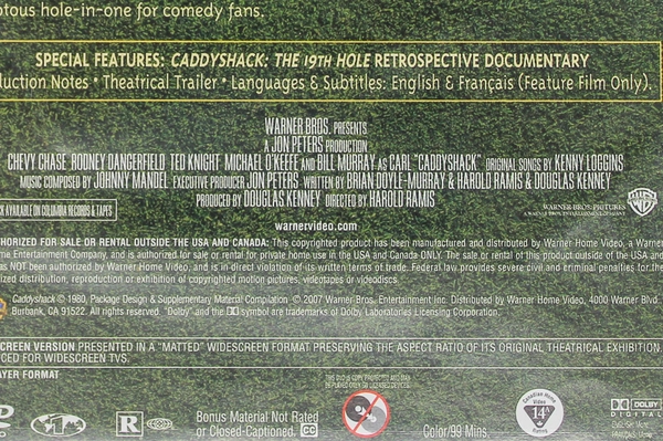 Caddyshack DVD 1980 Comedy Classic Rated R Pre-Owned Untested Warner Bros.