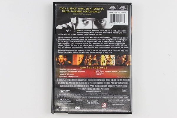 Disturbia DVD 2007 Widescreen Shia LaBeouf PG-13 Pre-Owned Untested