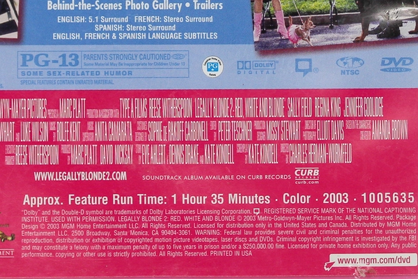 Legally Blonde 2 Red White And Blonde Special Edition DVD - Pre-Owned