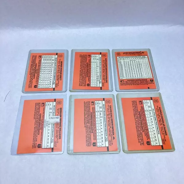 Lot of 6 Vintage 1990 Donruss Baseball Cards - Brett, Ryan, Baines & More