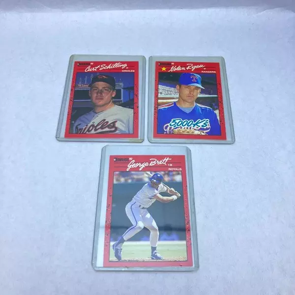 Lot of 6 Vintage 1990 Donruss Baseball Cards - Brett, Ryan, Baines & More