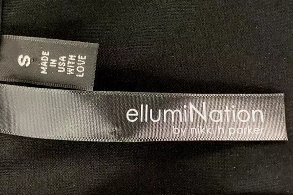 ElumiNation Women's Cardigan Sweater Size S Black Silver Metallic Open Front