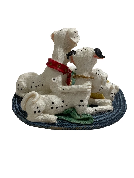 Dalmatian Family Figurine - Spilled Milk Dogs Collectible Sculpture 3.25"